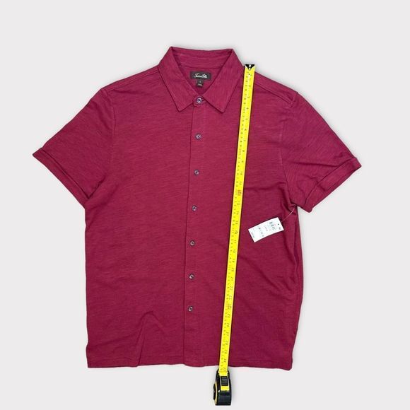 TASSO ELBA
Anchor Plum Textured Short Sleeve Button Down - Picture 4 of 6